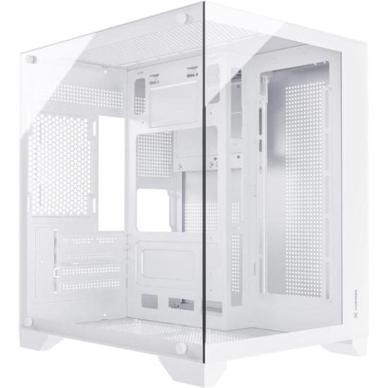 Gabinete Gamer Fortrek Clarity Branco Lateral Vidro