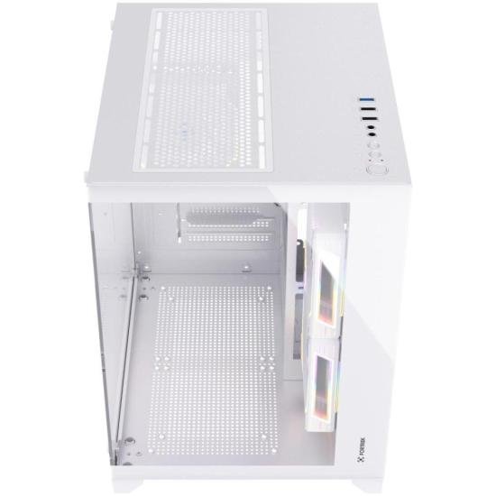 Gabinete Gamer Fortrek Clarity Branco Lateral Vidro