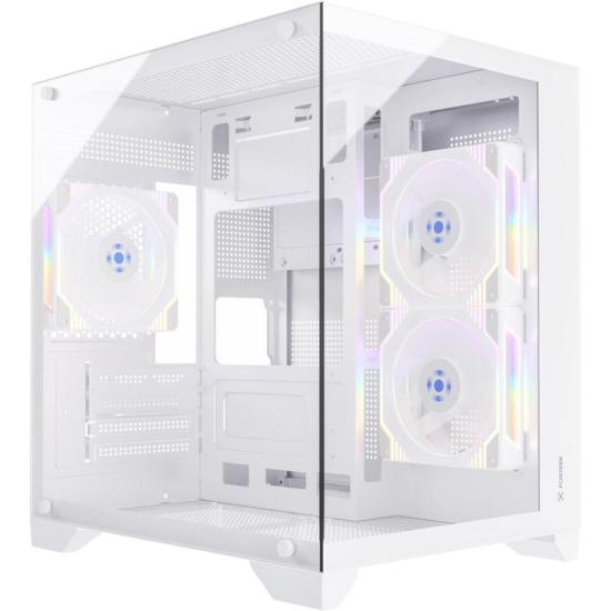 Gabinete Gamer Fortrek Clarity Branco Lateral Vidro