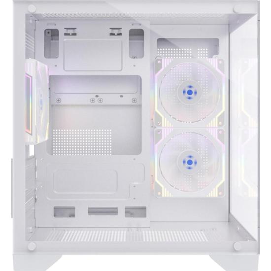 Gabinete Gamer Fortrek Clarity Branco Lateral Vidro