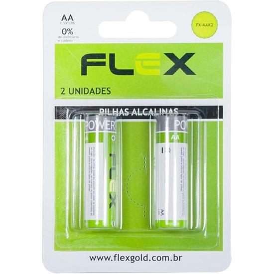 Pilha Alcalina AA 1.5V (C/2 Pilhas) Flex