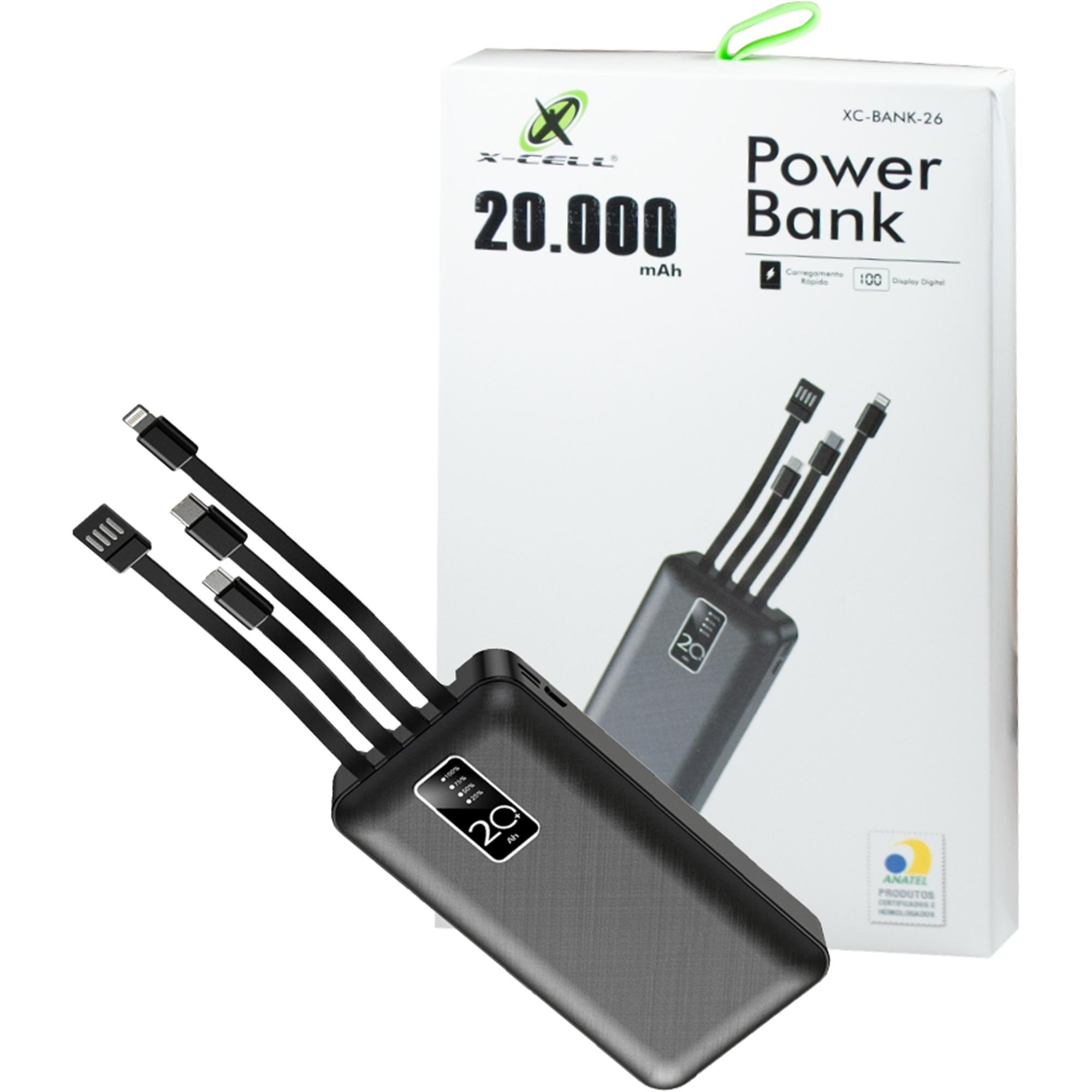 Carregador Power Bank 20000 XC-BANK-26 Flex
