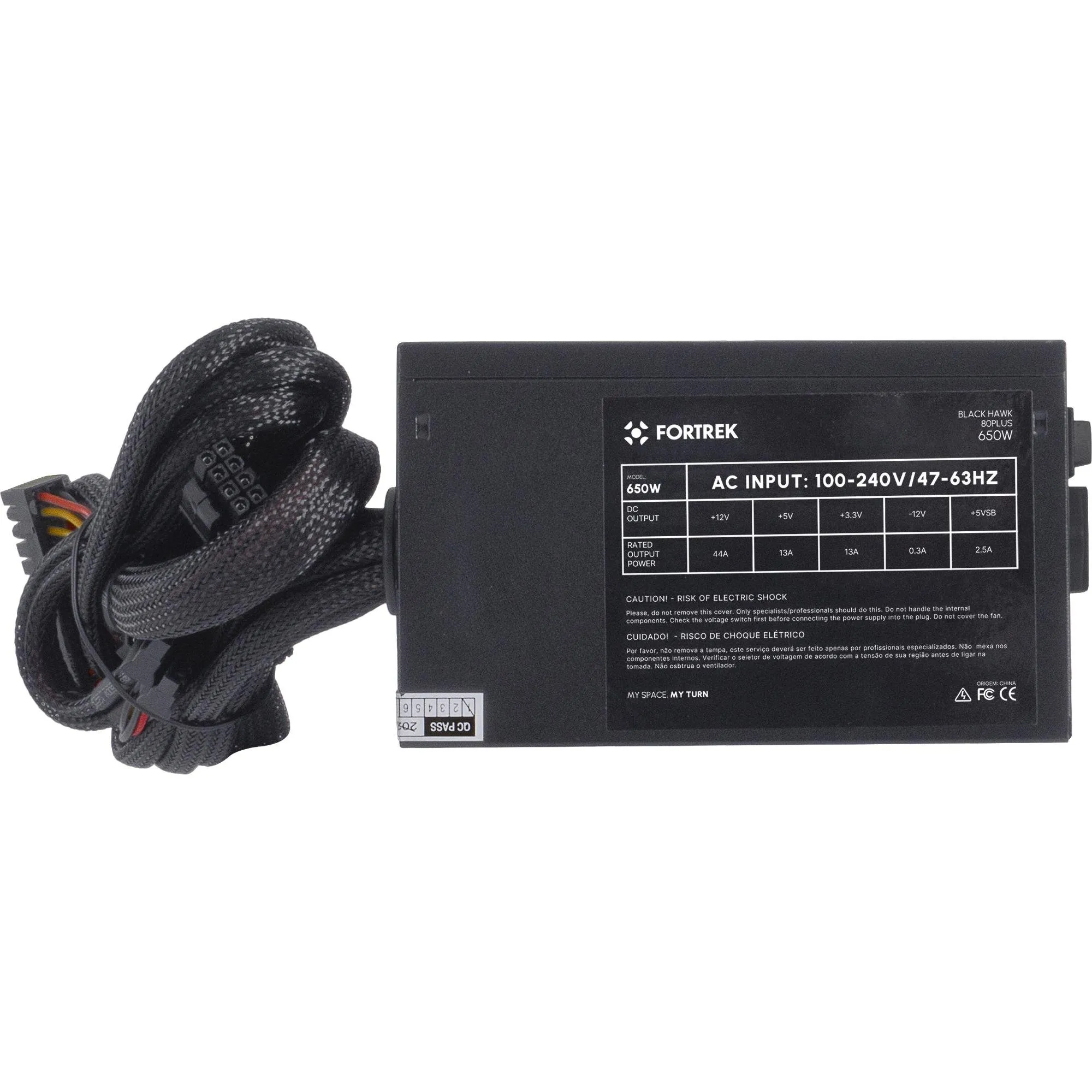 Fonte Gamer ATX Fortrek Black Hawk 650W 80 Plus Bronze PFC Ativo