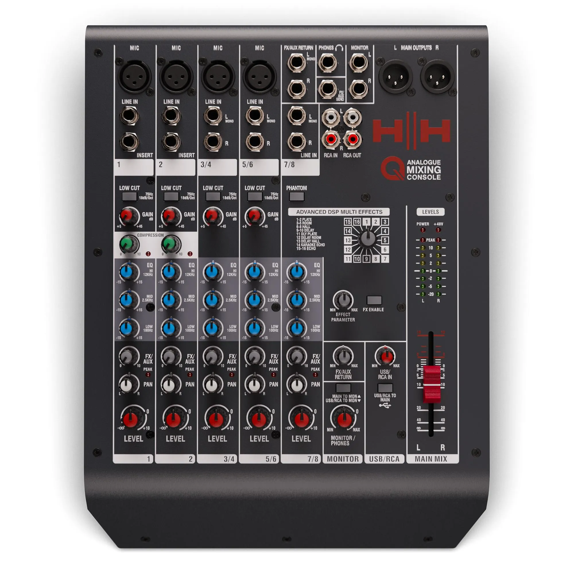 Mesa de Som HH Queensberry Q8FX 8 Canais Preta - Hayamax