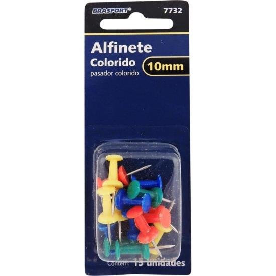 Alfinete Colorido 10mm Brasfort (Com 15)