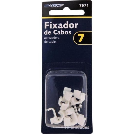 Fixador de Cabo n°07 Brasfort Branco (Com 10)