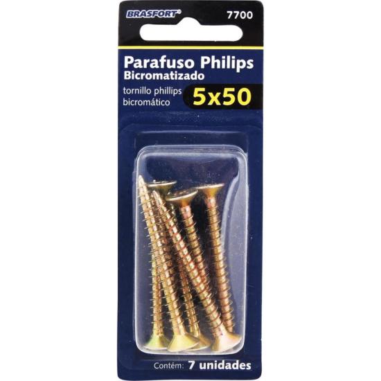 Parafuso Philips 5,0 X 50 Brasfort (Com 7)