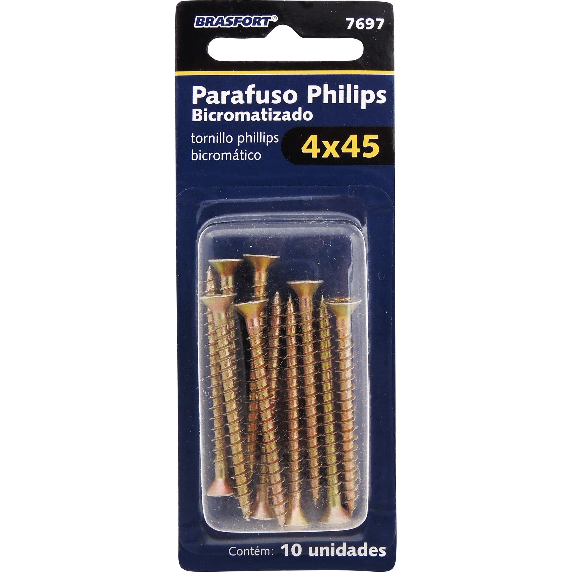 Parafuso Philips 4,0 X 45 Brasfort (Com 10)