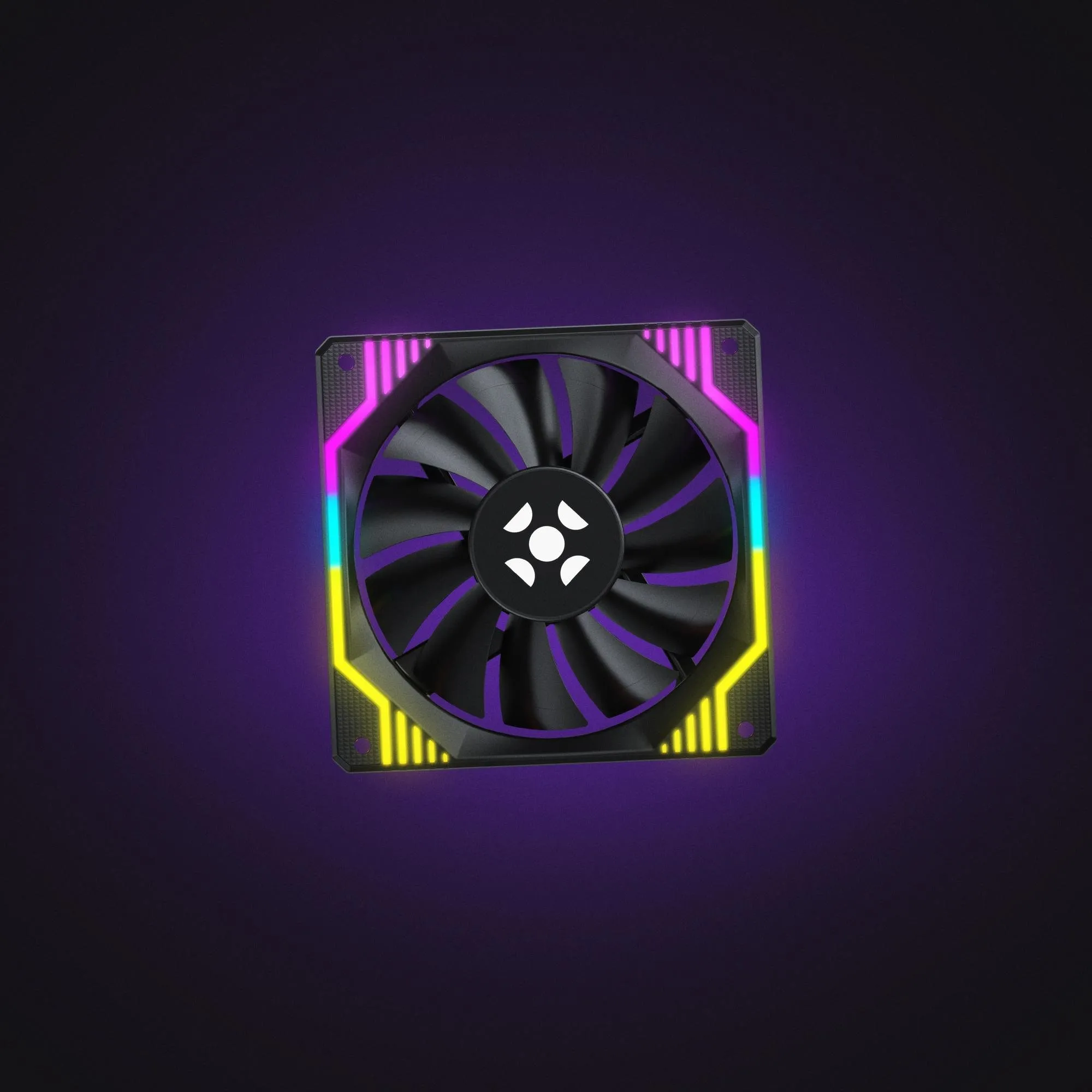 Cooler Fan Fortrek Frosty Rainbow Preto