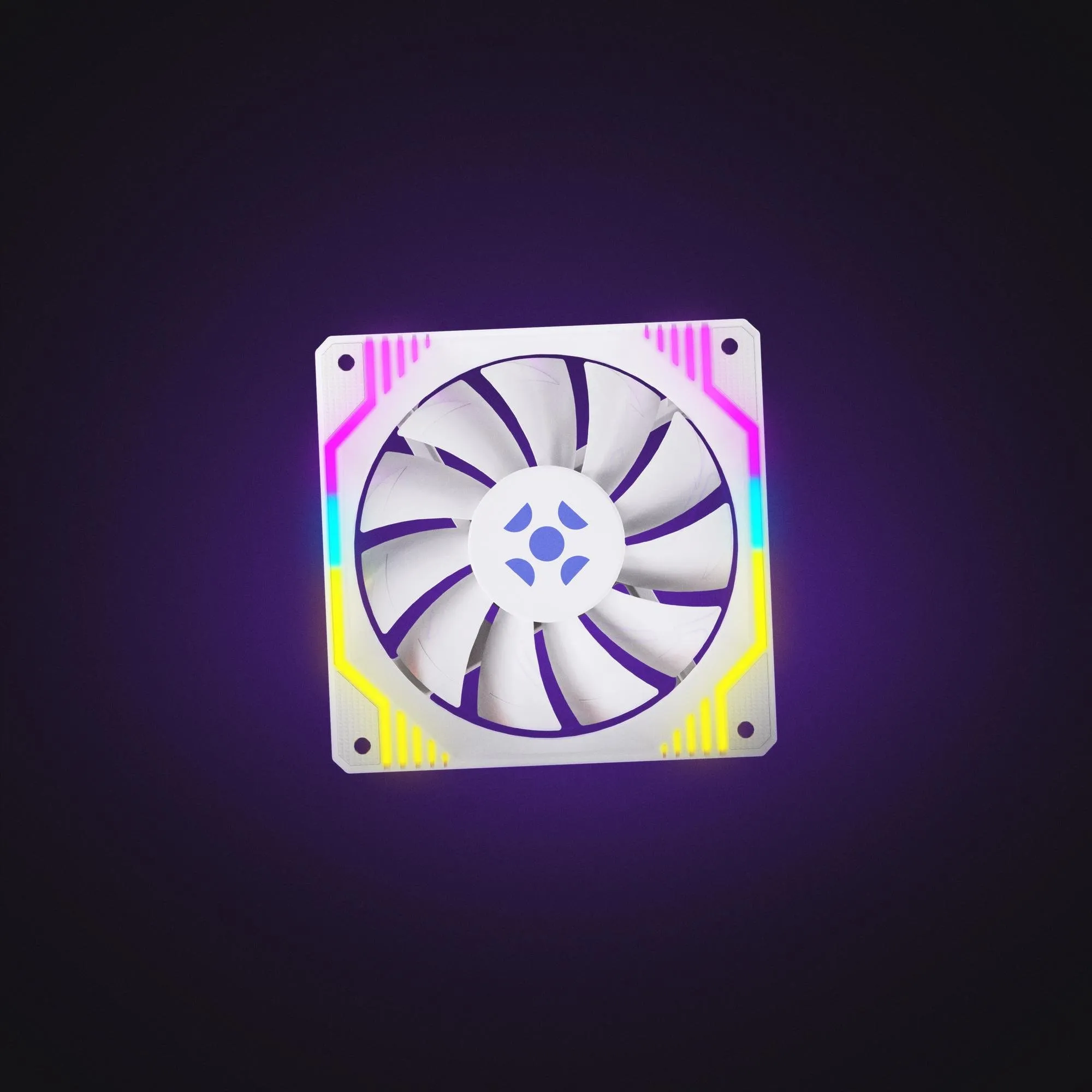 Cooler Fan Fortrek Frosty Rainbow Branco