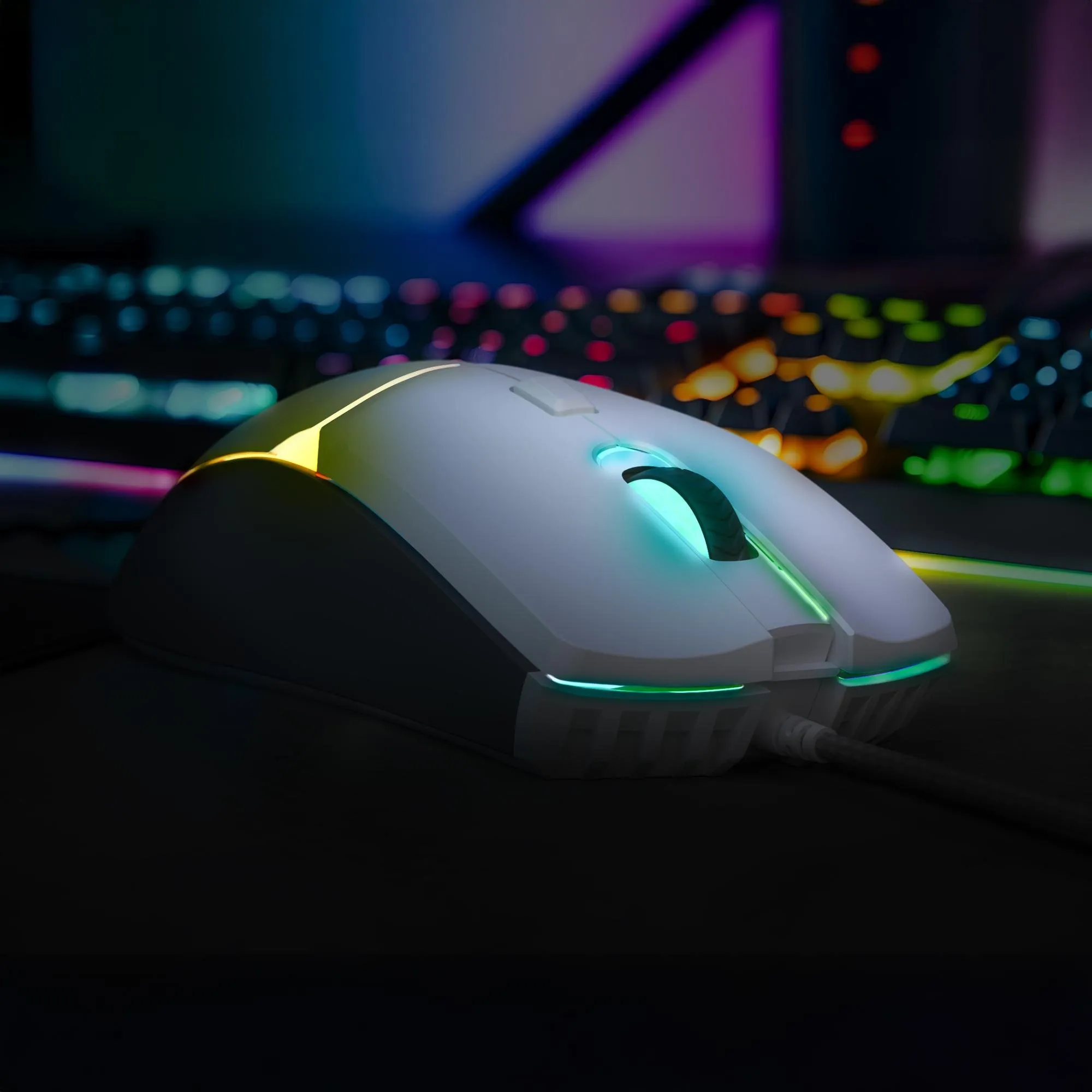 Mouse Gamer Fortrek Crusader 12800Dpi Branco