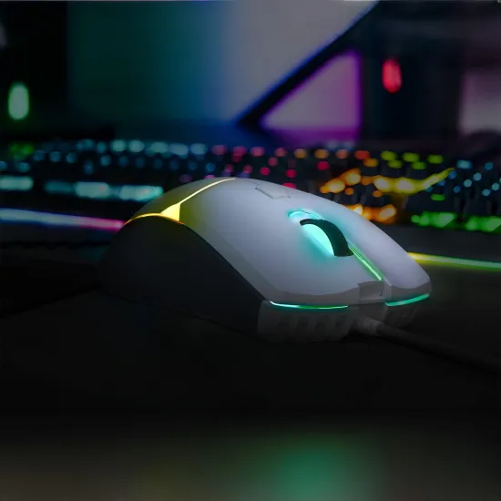 Mouse Gamer Fortrek Crusader 12800Dpi Branco