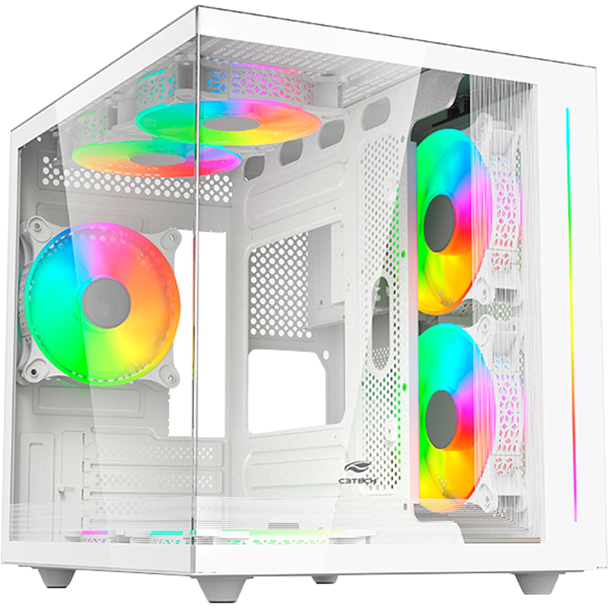 Gabinete Gamer C3Tech Aquarius MT-G810 Sem Fans Branco