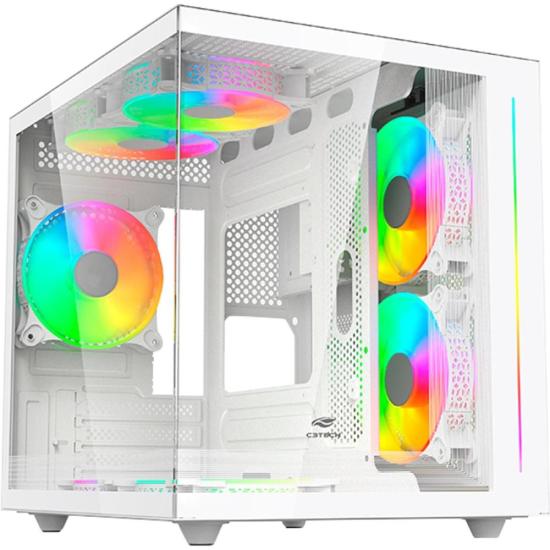 Gabinete Gamer C3Tech Aquarius MT-G810 Sem Fans Branco