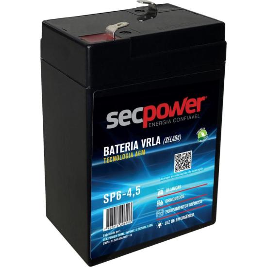 Bateria Selada 6V 4,5Ah SP6-4,5 SecPower