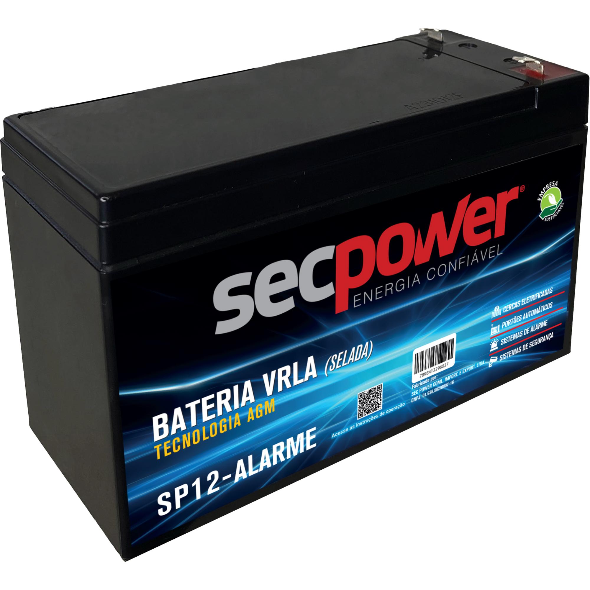 Bateria Selada 12V P12-Alarme SecPower