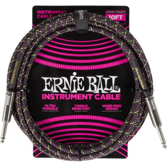 Cabo Para Instrumento 3m Roxo/Verde P06427 Ernie Ball