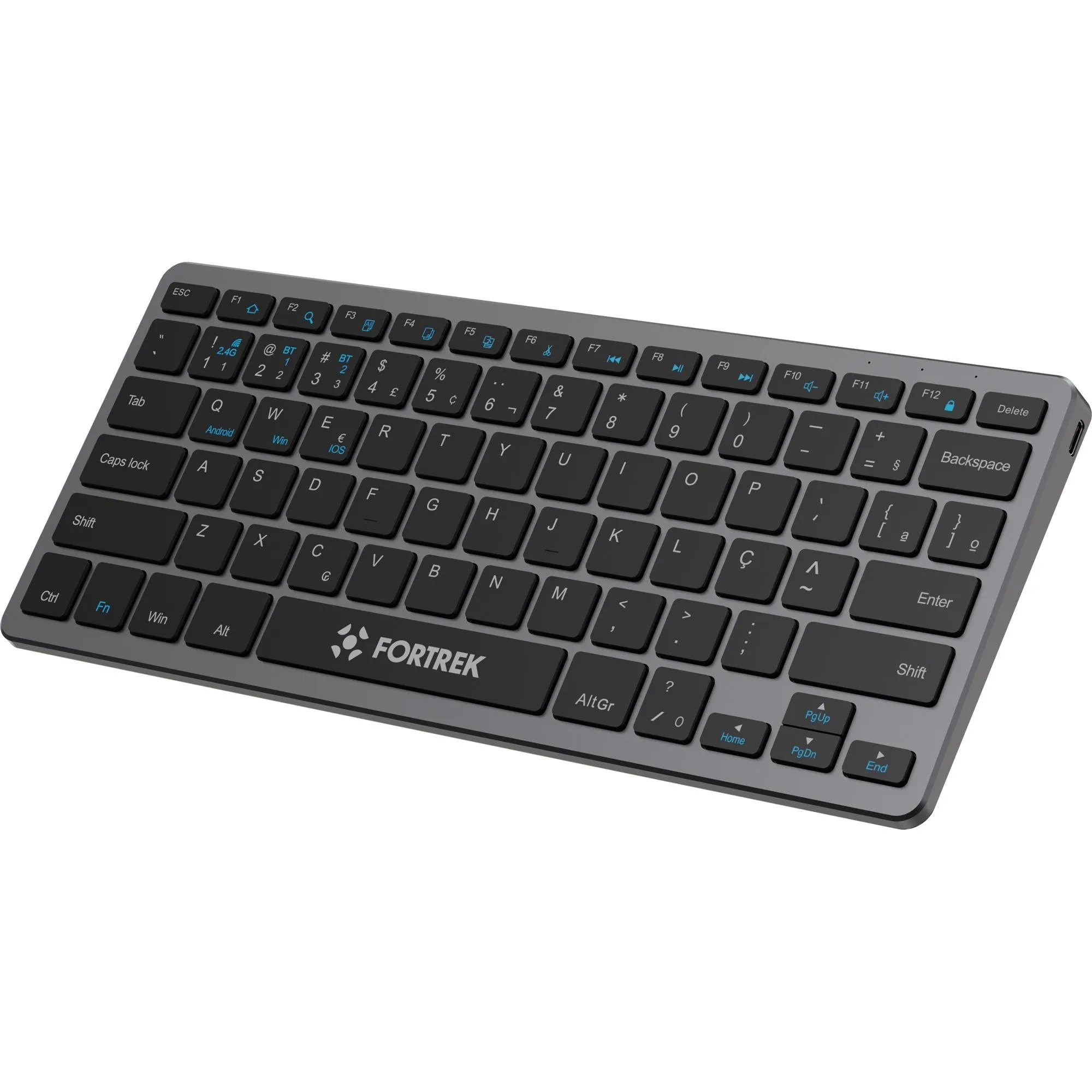 Teclado Office Fortrek KB11 Compact Bluetooth Preto