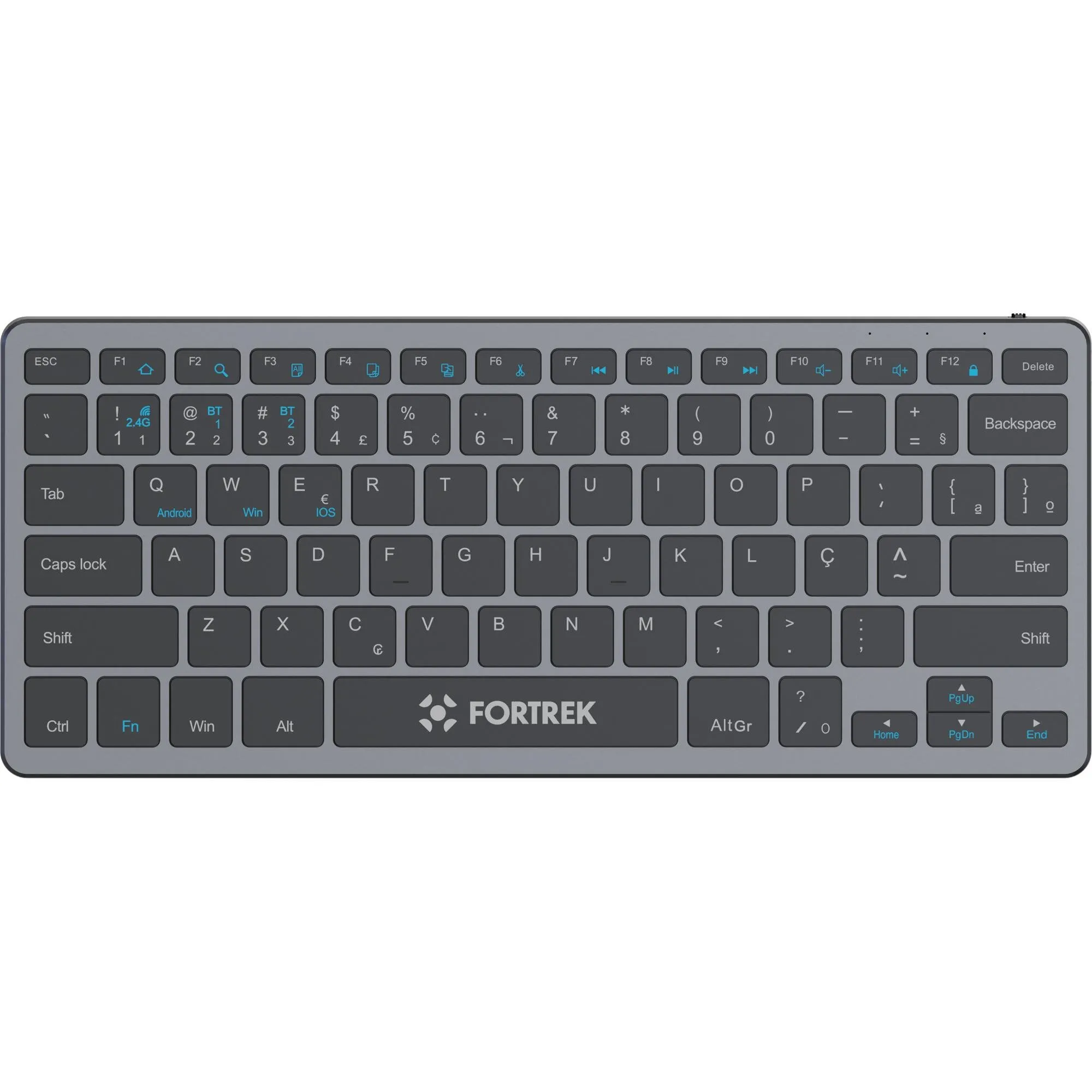 Teclado Office Fortrek KB11 Compact Bluetooth Preto