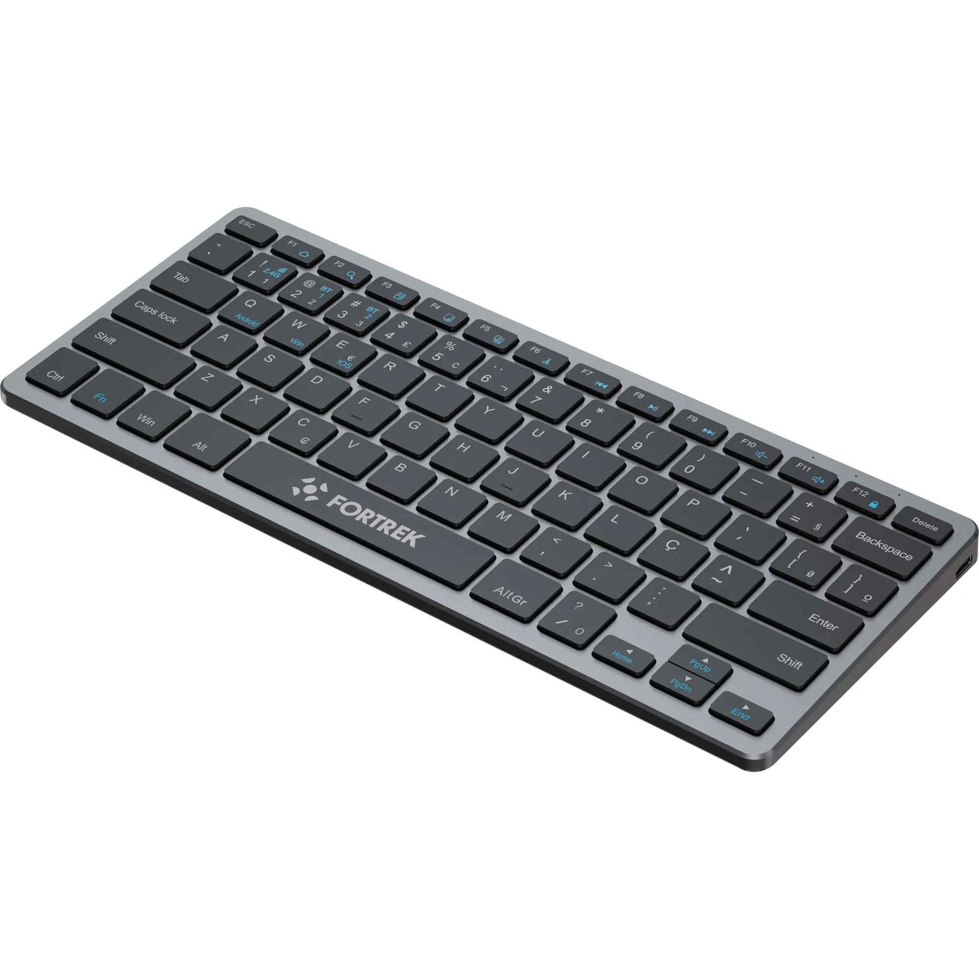 Teclado Office Fortrek KB11 Compact Bluetooth Preto