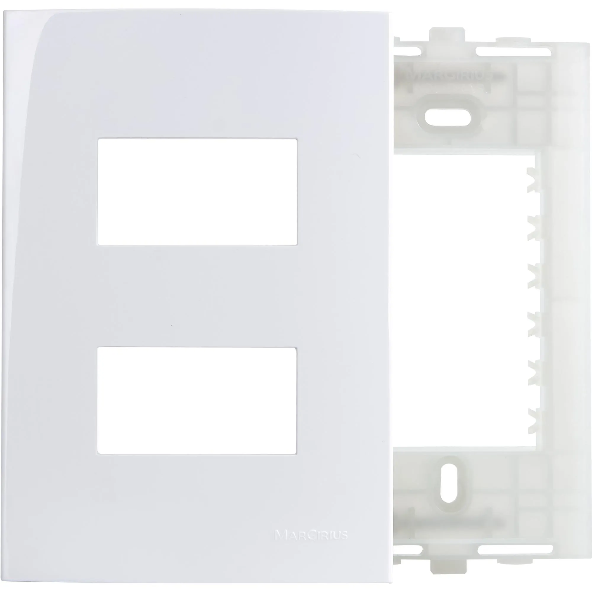 Conjunto Placa + Suporte Duplo Sleek 4x2 Branco Margirius