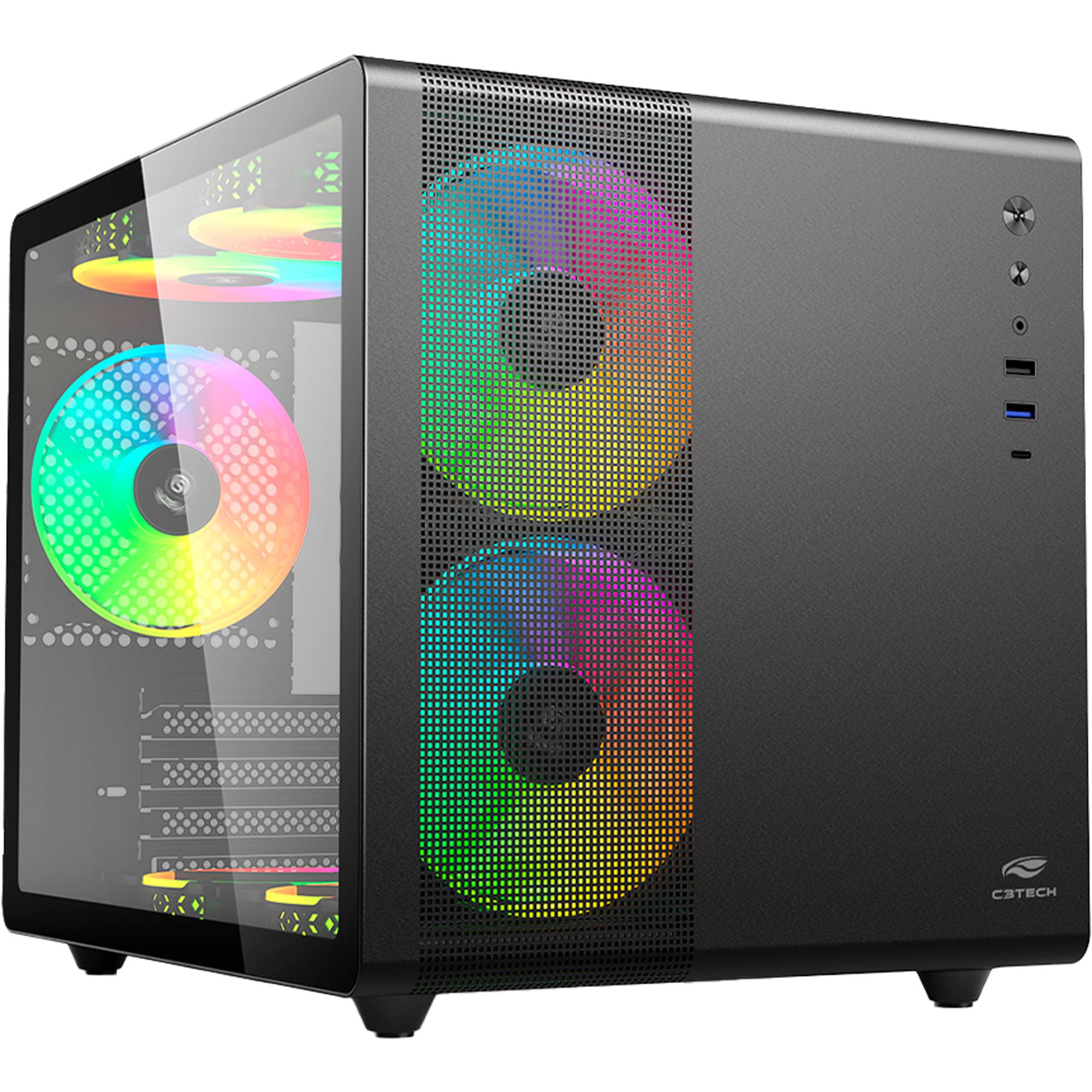 Gabinete Gamer C3Tech Aquarius MT-G710 Sem Fans Preto