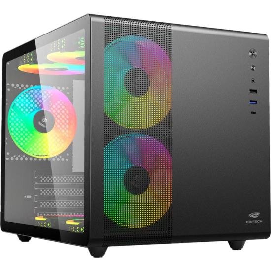 Gabinete Gamer C3Tech Aquarius MT-G710 Sem Fans Preto