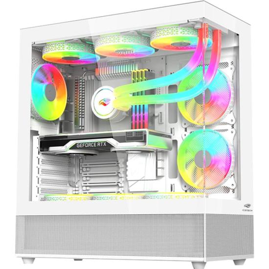 Gabinete Gamer C3Tech Aquarius MT-G850 Sem Fans Branco