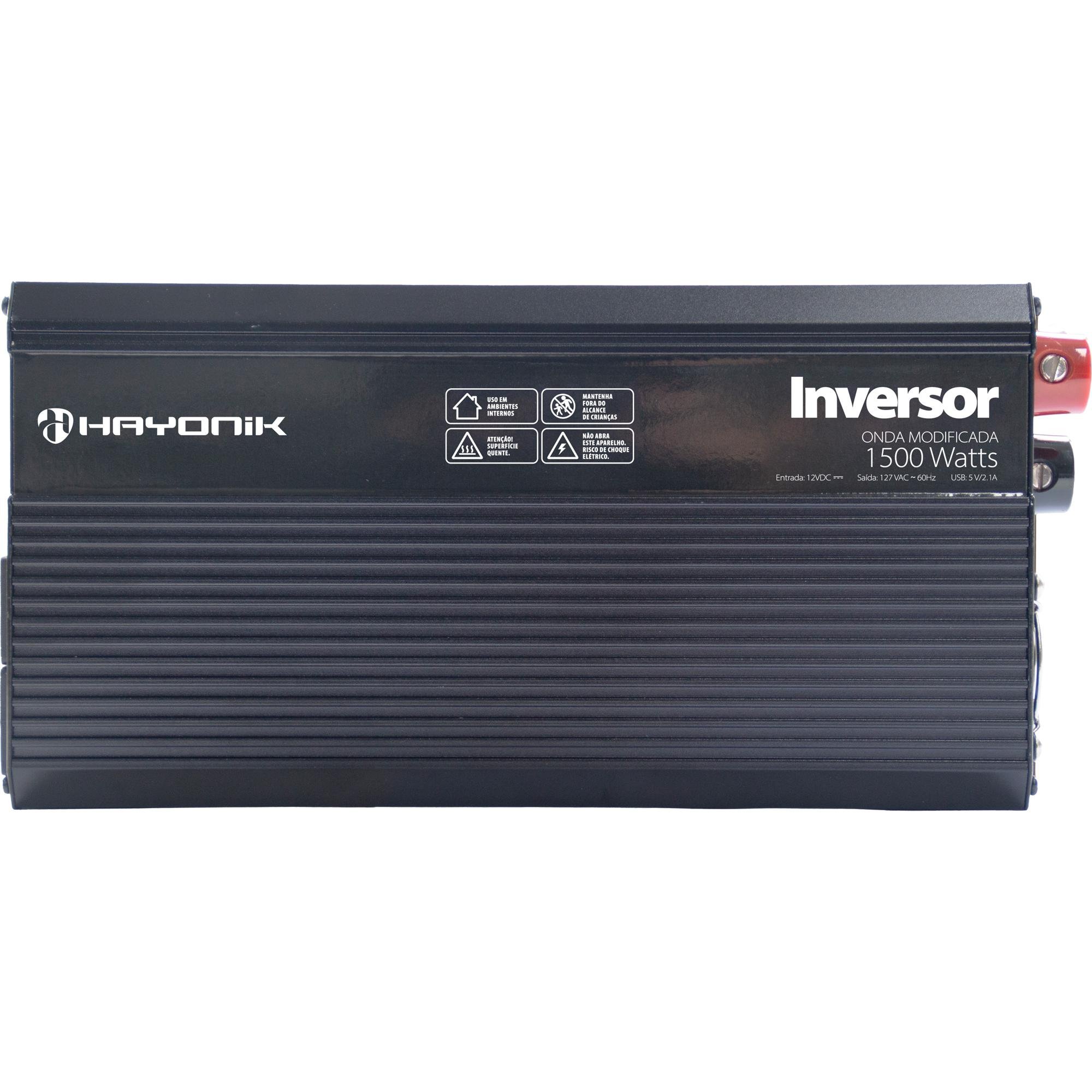 Inversor de Onda Modificada Hayonik MSW1115 1500W 12V/127V USB