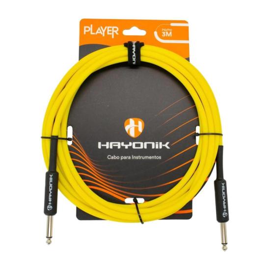 Cabo Para Instrumentos Player P10 x P10 3m Amarelo Hayonik