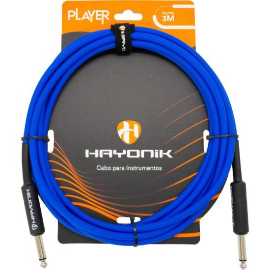 Cabo Para Instrumentos Player P10 x P10 3m Azul Hayonik