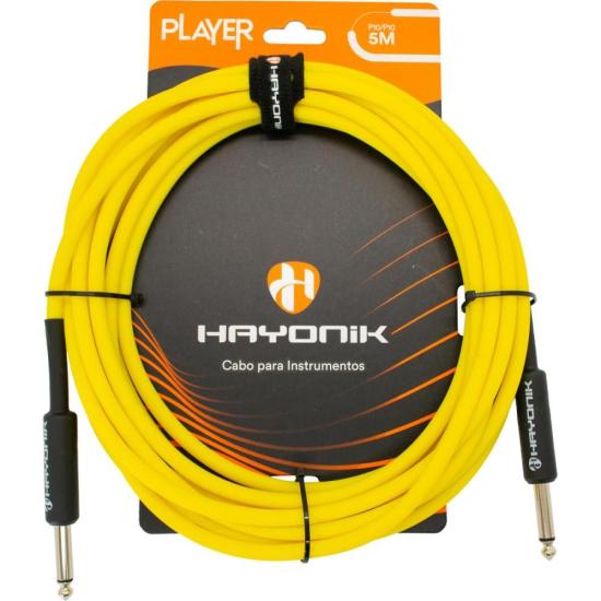 Cabo Para Instrumentos Player P10 x P10 5m Amarelo Hayonik