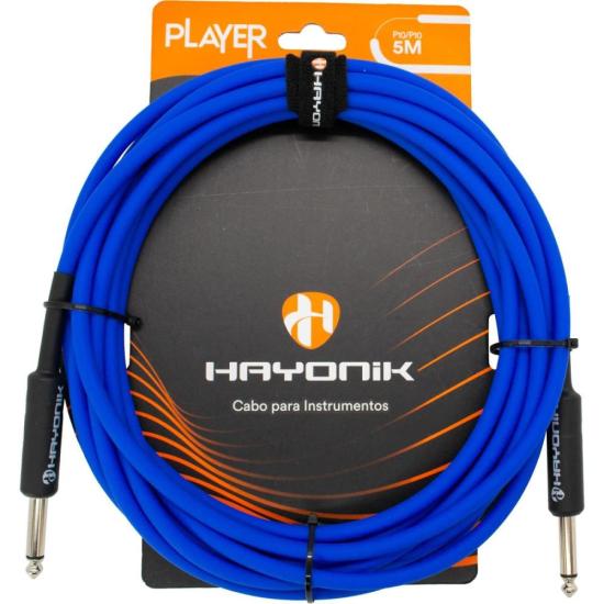 Cabo Para Instrumentos Player P10 x P10 5m Azul Hayonik