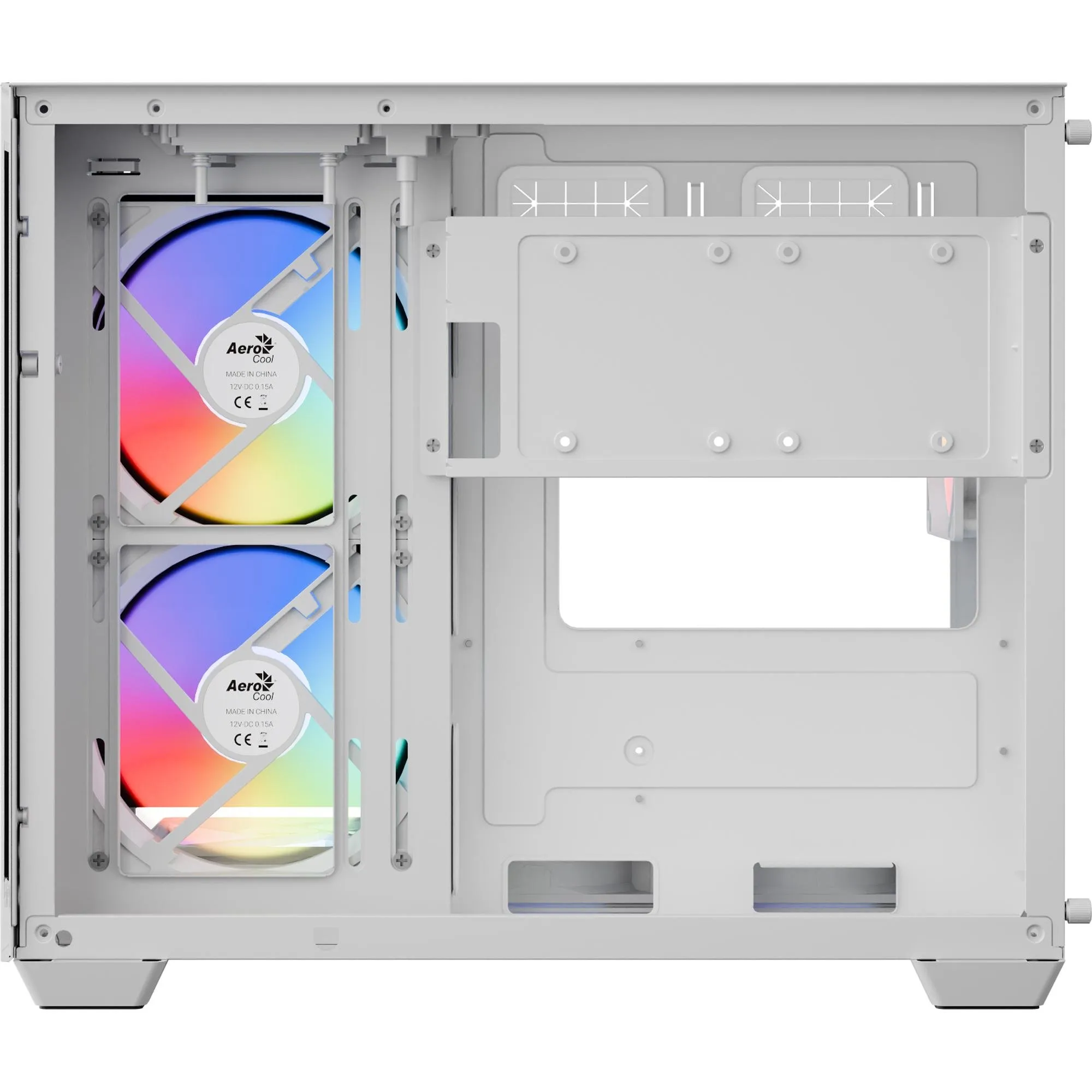 Gabinete Gamer Aerocool Dryft Branco Com 6 fans ARGB Lateral Vidro