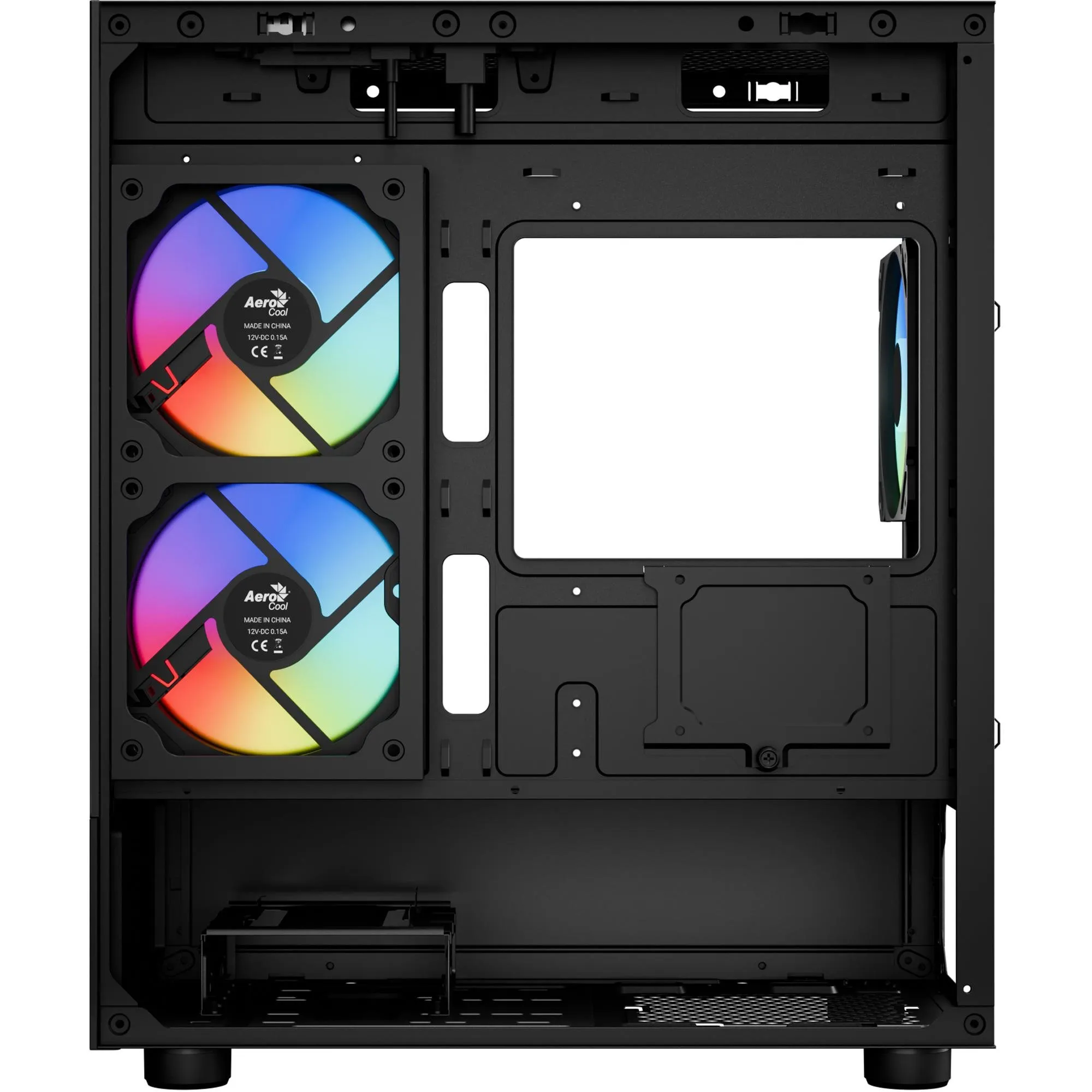 Gabinete Gamer Aerocool Viewport USB-C V1 Preto Lateral Vidro Temperado
