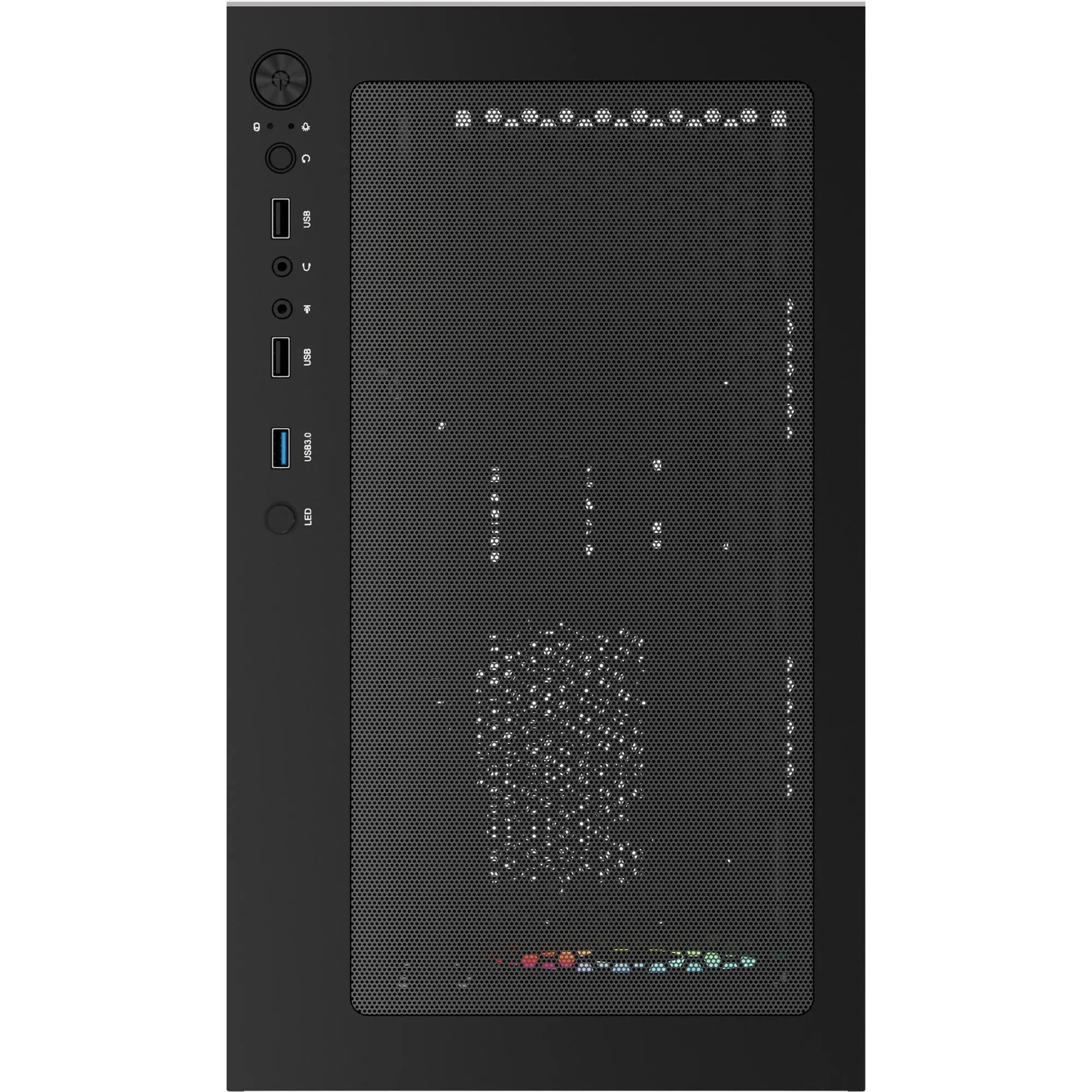 Gabinete Gamer Aerocool Viewport USB-C V1 Preto Lateral Vidro Temperado