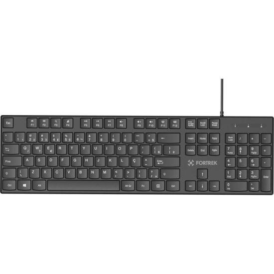 Teclado Office Fortrek K15 Slim USB ABNT2 Preto