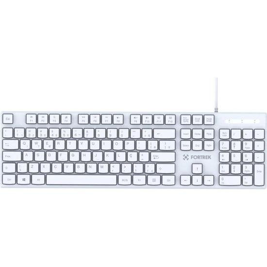 Teclado Office Fortrek K15 Slim USB ABNT2 Branco