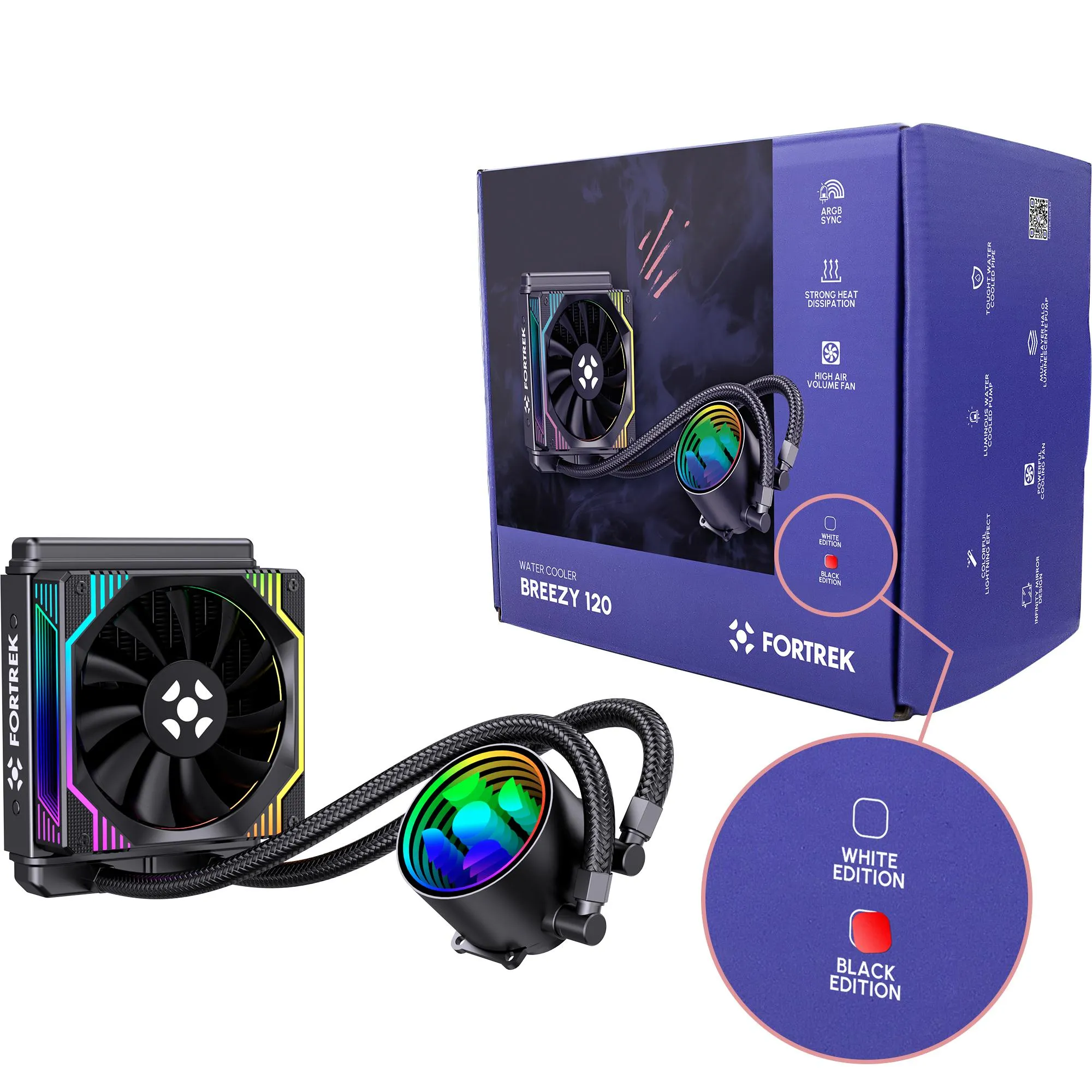 Water Cooler Fortrek Breezy 120 mm Fan Preto