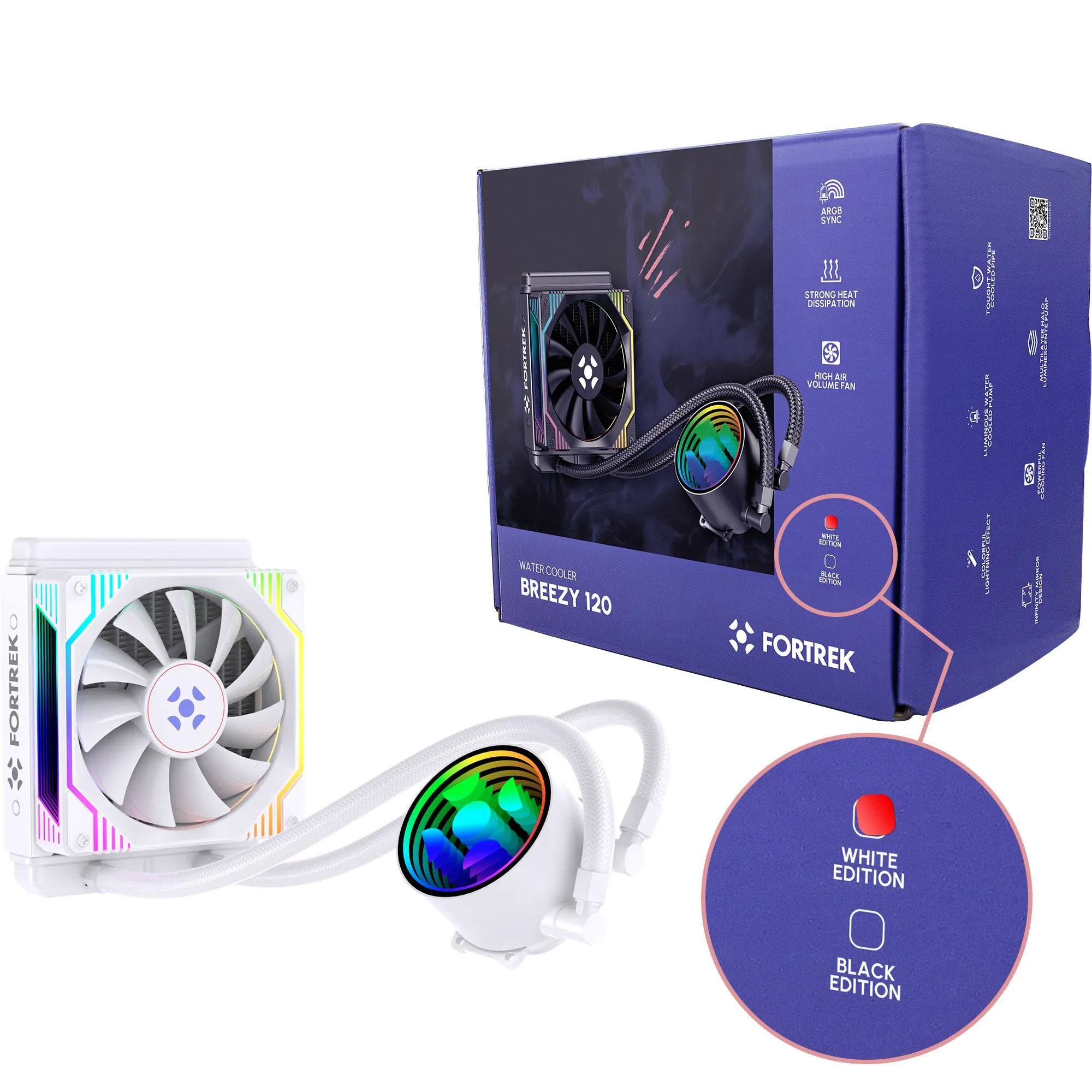 Water Cooler Fortrek Breezy 120 mm Fan Branco