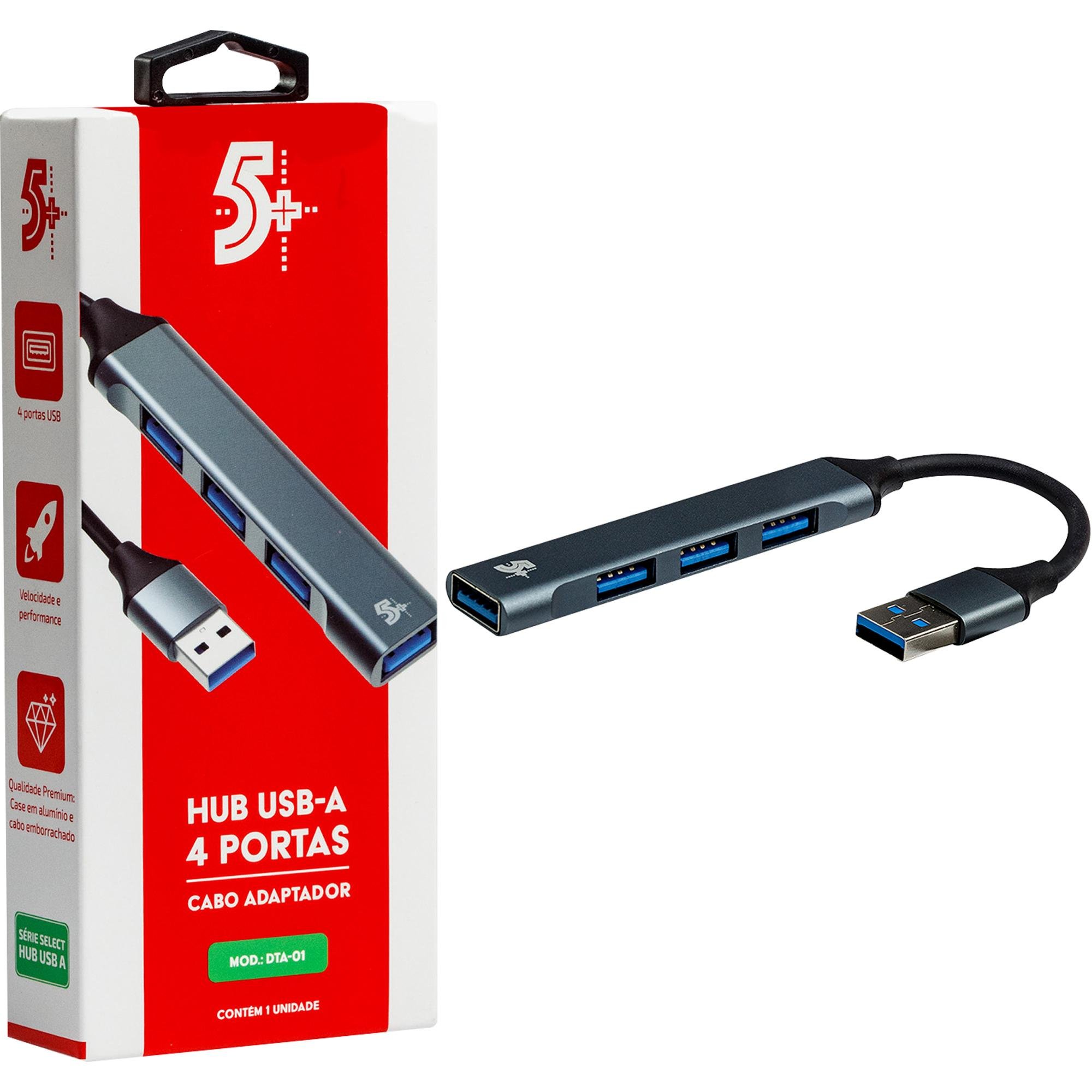 Hub USB-A 4 Portas USB-A DTC-01 5+