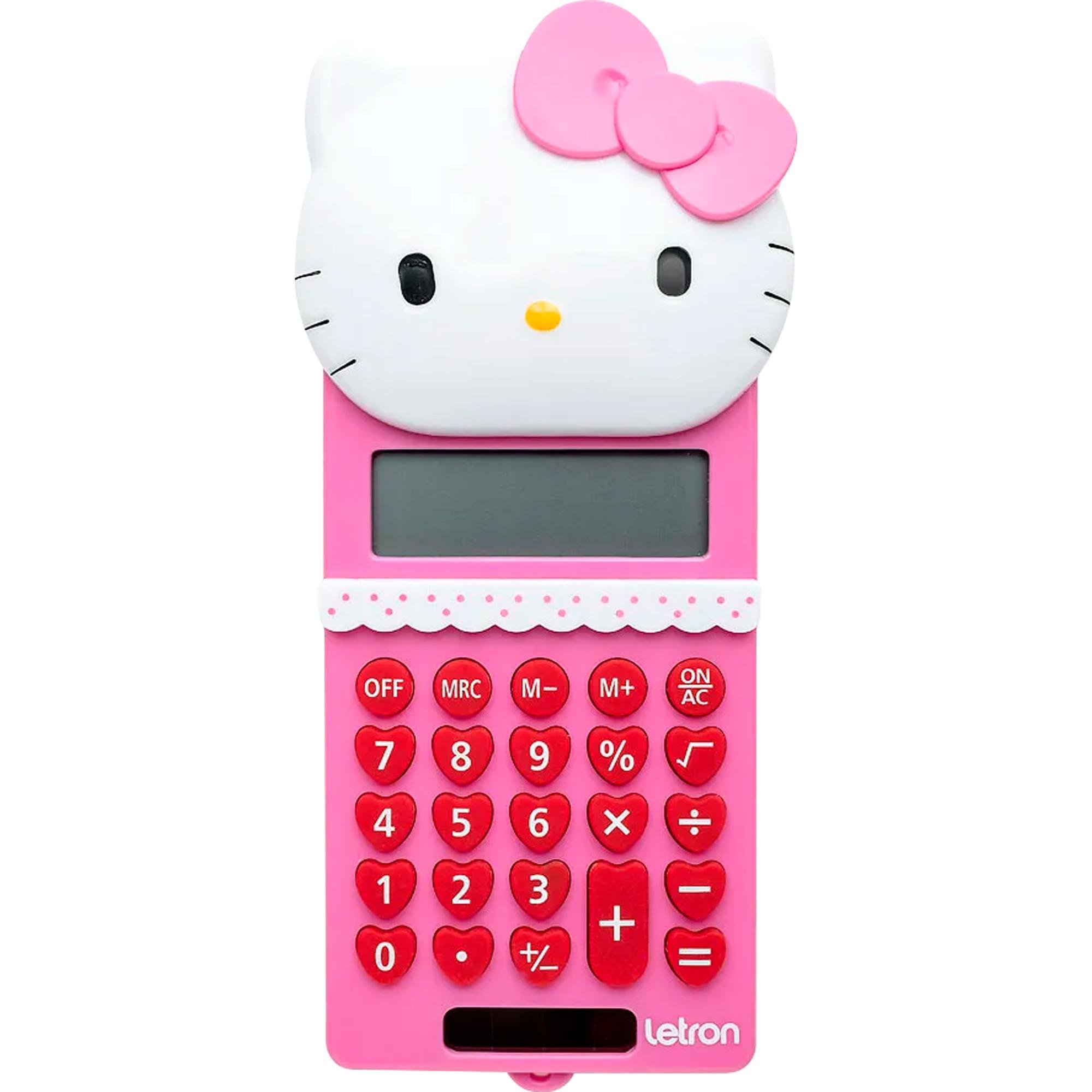 Calculadora Letron Hello Kitty 8 Dígitos Rosa