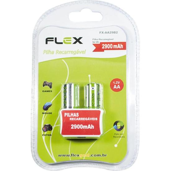 Pilha Recarregável AA 1.2V 2900mAh (C/2 Pilhas) Flex