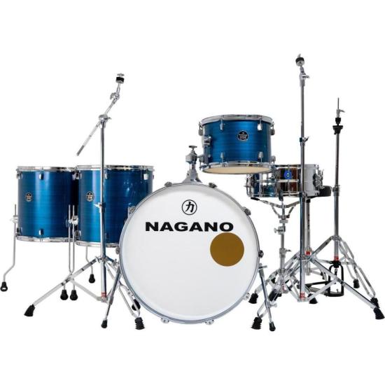 Bateria Acústica Nagano Ledship 24/14\' Blue Stripe