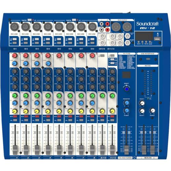 Mesa de Som Soundcraft MI-12 12 Canais USB