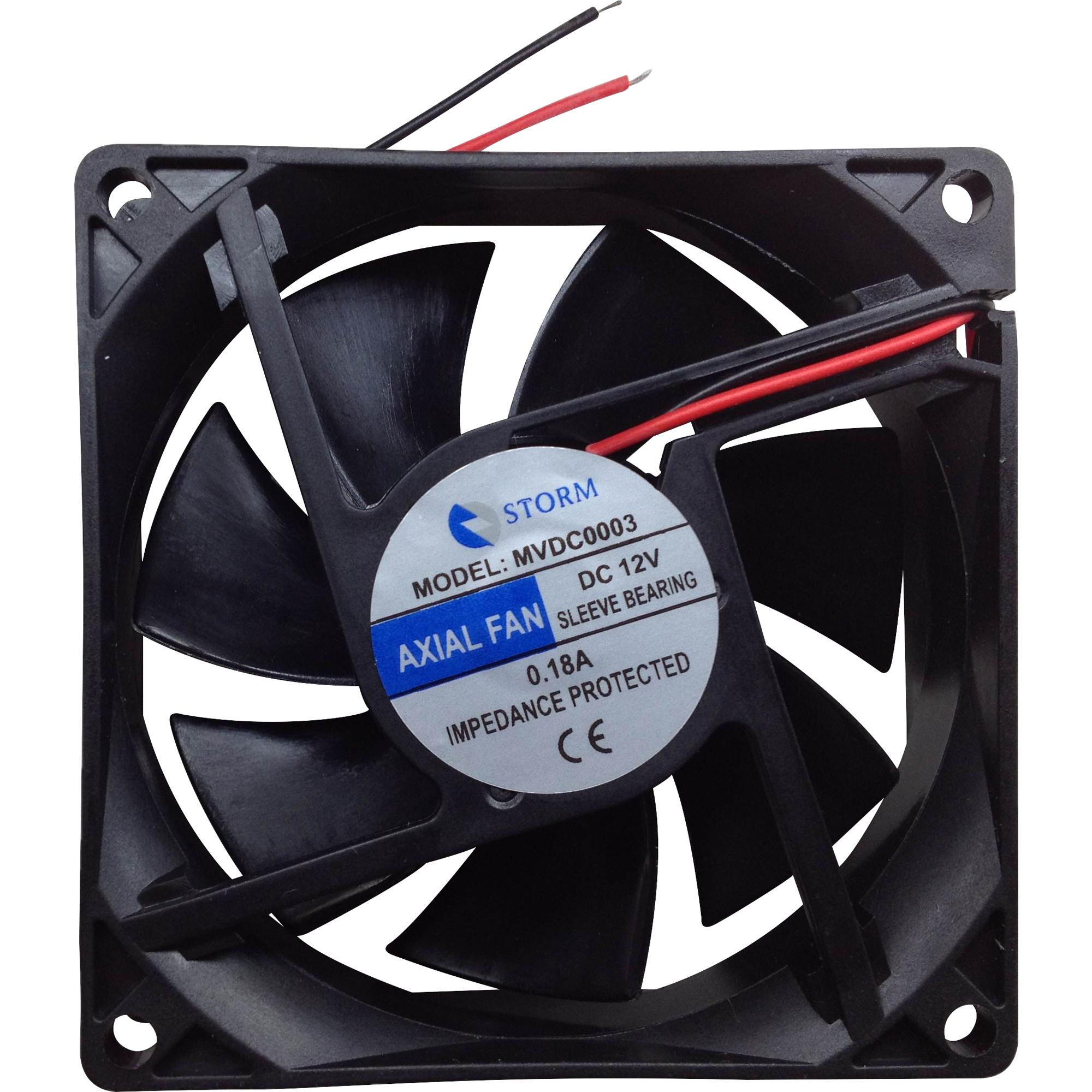 Microventilador Storm MVDC0003 80X80X25mm 12V Preto