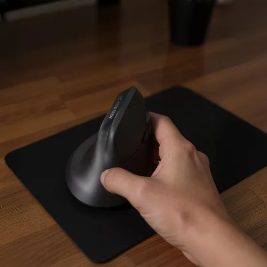 Mouse Vertical Sem Fio Ergonômico Fortrek MERG15 Preto