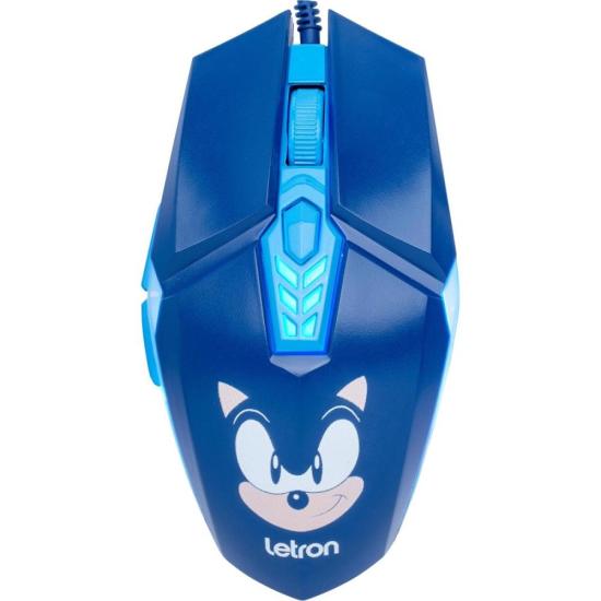 Mouse Gamer Letron Sonic 3600dpi RBG Azul