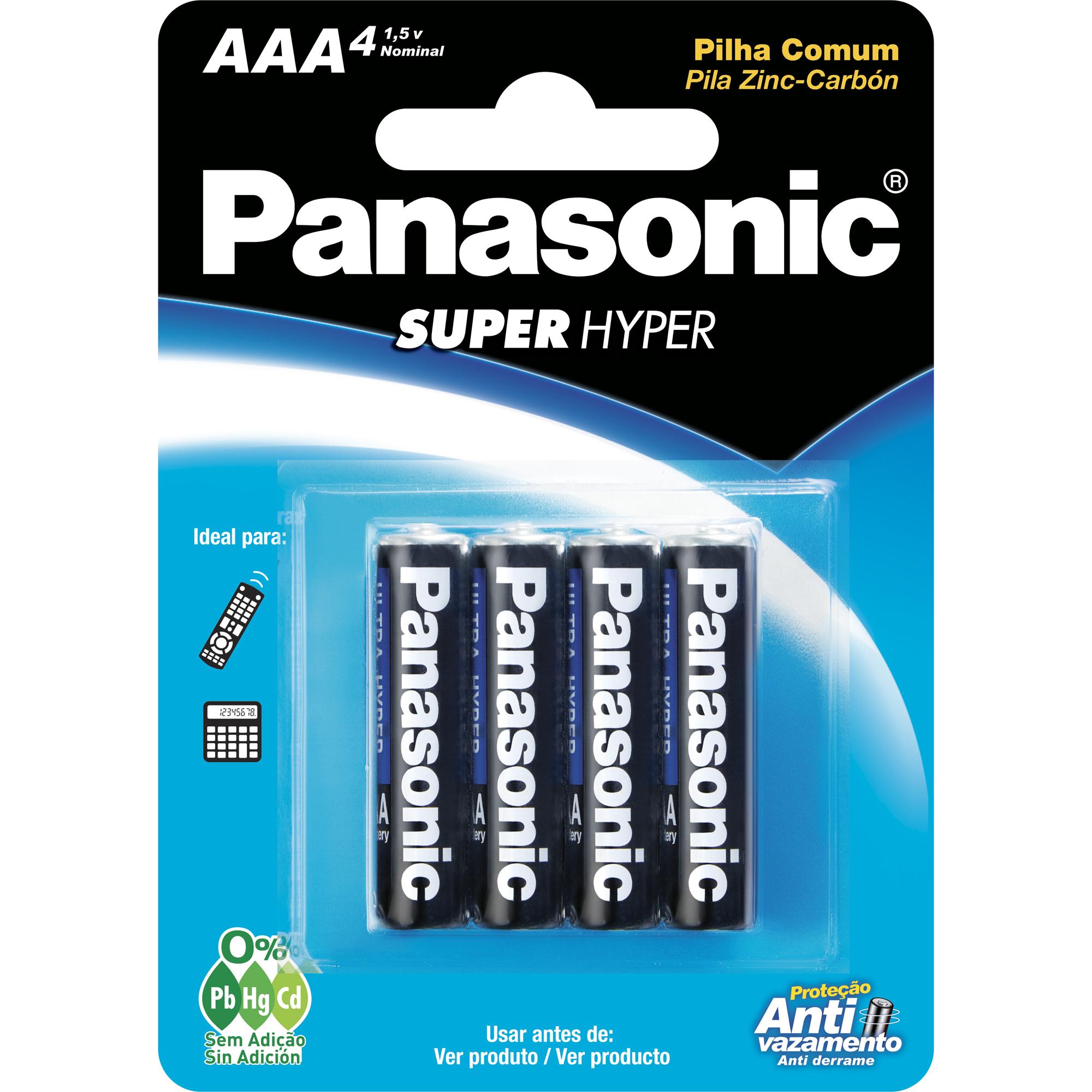Pilha Zinco 1,5V AAA R03UAL/4B400 (C/4 Pilhas) Panasonic