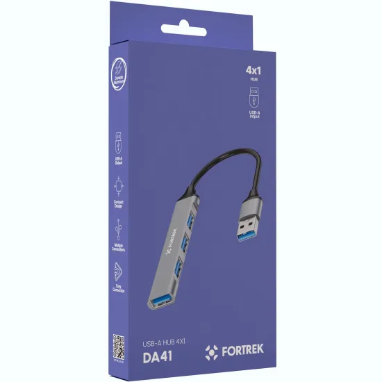 Hub USB-A 4 Portas Fortrek DA41